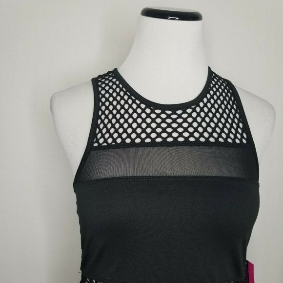 Material Girl Active Black Racerback Mesh Tank - Picture 2 of 7